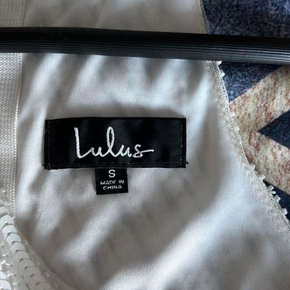 Lulus Iridescent sequin white halter mini dress, tags still on! - Picture 8 of 9